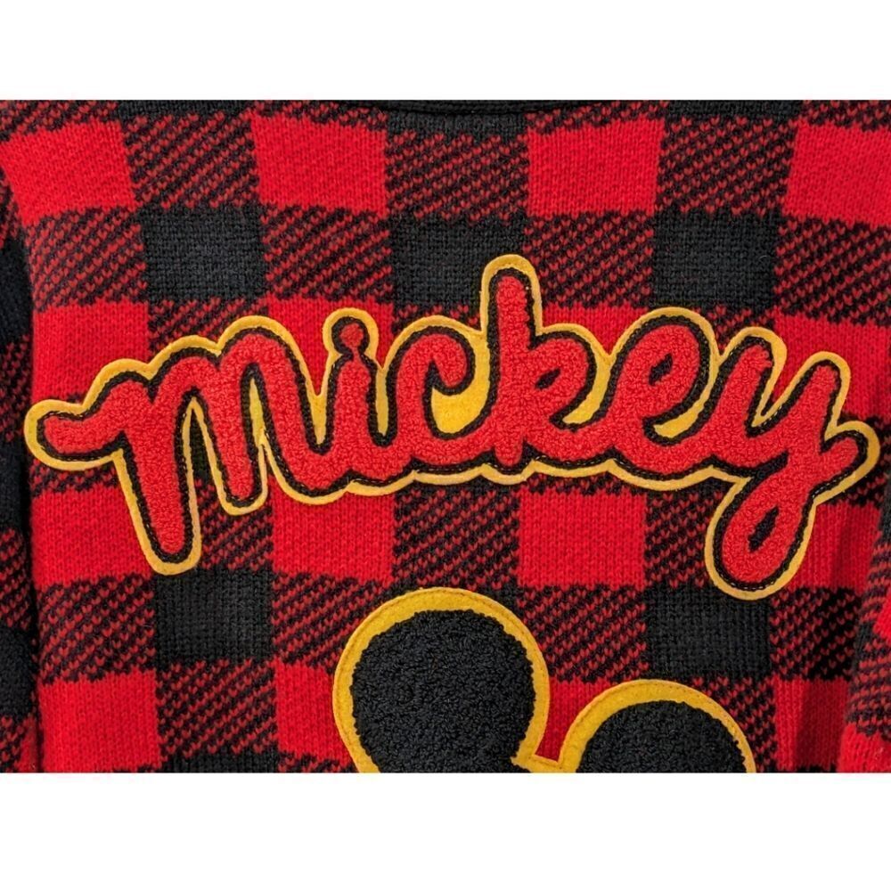 Disney x Forever 21 Mickey Mouse 90th Anniversary Buffalo Plaid Cardigan Size M - Picture 6 of 9